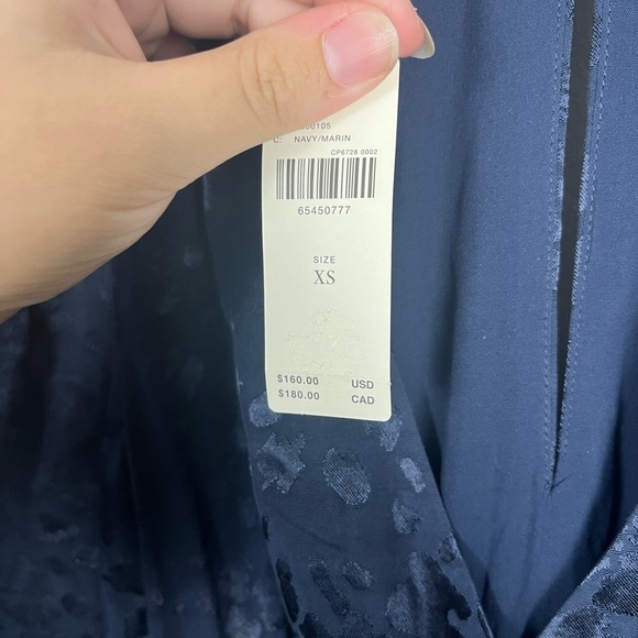 NWT Anthropologie navy Jacquard Mini Dress size xs - Picture 7 of 8